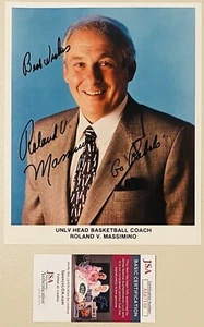 Foto firmada autografiada de Rollie Massimino 8x10 JSA Cert Villanova UNLV Coach - Imagen 1 de 1