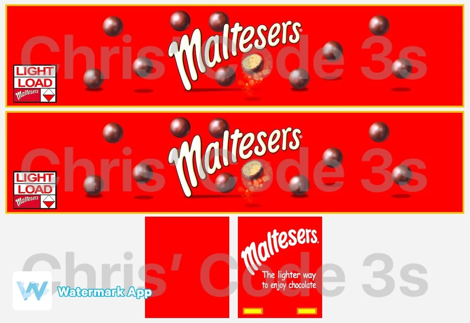 Code 3 Adhesive Vinyl Trailer Decal - Maltesers - 1/50 1/76 1/148 - Image 1 of 1