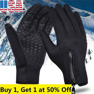 Thermal Men Women Winter Gloves Touch Screen Snow Windproof Waterproof Mittens - Picture 1 of 16
