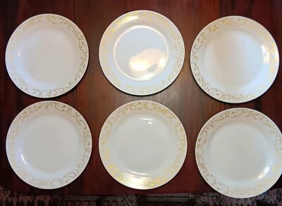 (6) Platos de cena dorados de árbol de Navidad Pottery Barn Live Laugh Love Foto 1 de 4