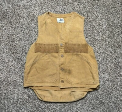 Vintage Black Sheep Hunting Vest Medium Canvas Mens Pockets Japan Made 1950s - Image 1 of 4