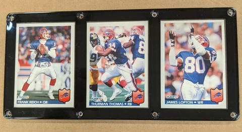 BUFFALO BILLS 3 CARD PLAQUE FRANK REICH THURMAN THOMAS JAMES LOFTON Cover