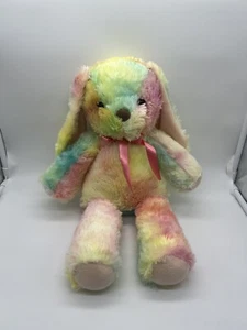 Dan Dee Hase Kaninchen 15 Zoll Plüsch rosa blau lila Ostern Frühling Batik Pastell - Bild 1 von 6