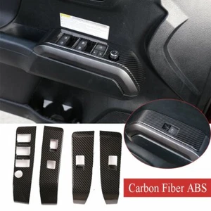 4*Carbon Fiber ABS Door Window Lift Switch Button Trim For Toy@ta Tacoma 2016-20 - Picture 1 of 12