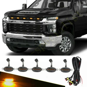 For Chevrolet Silverado 3500 HD Smoke Front Grille LED Amber Light Raptor Style - Picture 1 of 5