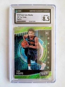2018 PANINI CYBER RAPTURE GREEN TRAE YOUNG RC! 11/25! CGC 8.5! 1/1! JERSEY #! - Picture 1 of 3