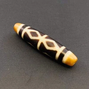 Ancient Rhombus Energy Tibetan Agate Dzi Bead Authentic Amulet Pendant Jewelry - Picture 1 of 4