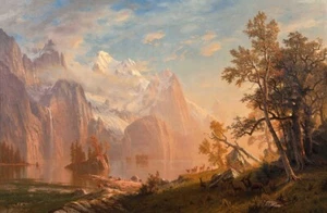 Western Landschaft Mount Whitney von Bierstadt Giclée-Leinwanddruck (30 Zoll x 19,6 Zoll) - Bild 1 von 2