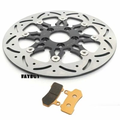Rotor de freno trasero flotante de 11,8" y pastillas para Harley Touring Road King Glide 08-23 Foto 1 de 4