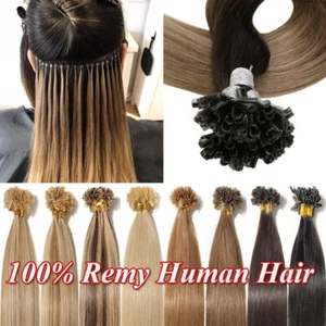 Pre Bonded Keratin Nail U Tip Human Hair Extensions Nail Tip Highlight Blonde 1G - Picture 1 of 80