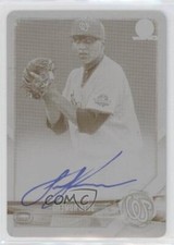 2018 Bowman Chrome Prospect Printing Plate Yellow 1/1 Seth Romero Auto 02l6