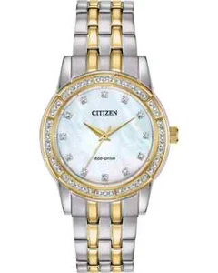 Citizen EM0774-51D Silhouette Swarovski Crystal MOP Dial Eco-Drive Ladies Watch - Picture 1 of 3