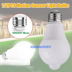 1/2PCS PIR Motion Sensor Light Bulbs E27 LED Lamp Infrared Auto Energy Saving - Picture 1 of 27
