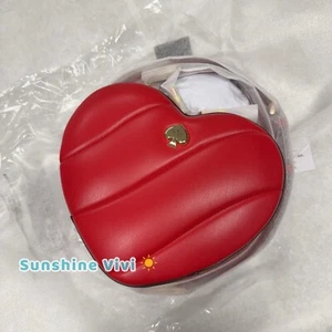 NWT Kate Spade Love Shack Quilted 3D Heart Crossbody Ruby Red KK191 - Picture 1 of 9