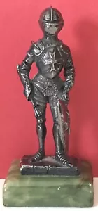 VINTAGE Fratelli Magrino STERLING MINI CAVALIERE IN ARMATURA Statua Scultura - Foto 1 di 12