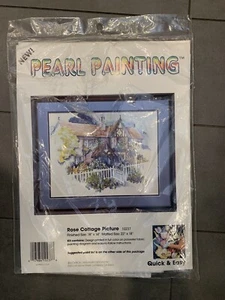 Pearl Painting Craft Kit Cottage Roses Picture #10237 (18x14 Candamar Designs) - Picture 1 of 4