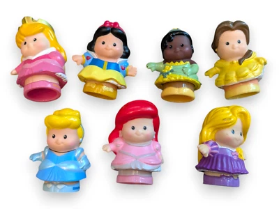 Lot of 7 Little People Disney Princess Toy Figures - Tiana Ariel Belle etc - image 1 of 4