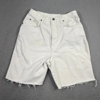 Levi's отрезать шорты 12 белый Бермуды 8» Jorts мама высоты Y2K окрашенный искусственно состаренный - Изображение 1 из 4