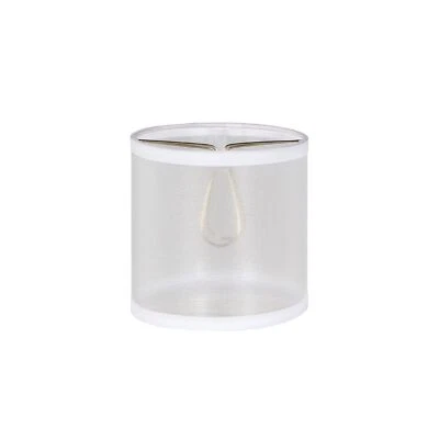 31404 Small Organza Drum Shape Chandelier Clip-On Lamp Shade Silver 5" Top x ... - Image 1 of 4