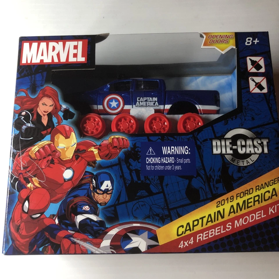 Ford Ranger Capitán América 2019 Marvel 4x4 ¡Kit modelo rebeldes! Die-Cast Metal! Foto 1 de 4