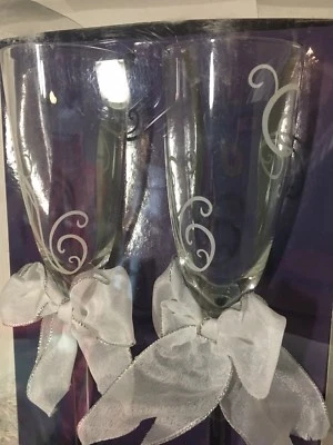 Vasos para tostar Wilton Swirl aniversario de boda #120-940 vasos de vidrio nuevos Foto 1 de 3