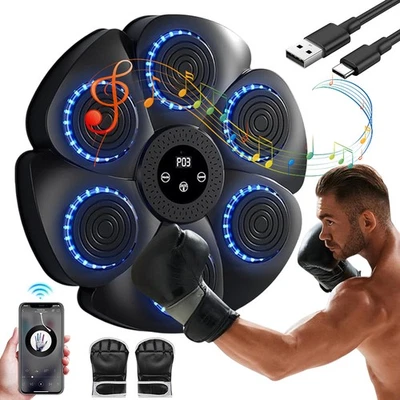 Bluetooth Musik Box Trainingsgerät Wandmontage Elektronisch mit Boxhandschuhen - Bild 1 von 4