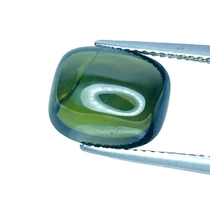 6.13cts Green natural tourmaline Cushion cabochon shape loose gemstones - Picture 1 of 3