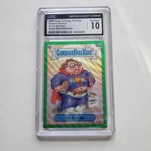 2022 Topps Garbage Pail Kids Chrome Series 5 – Nat Nerd #172a Green Wave Refract - Picture 1 of 3