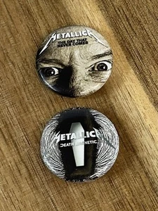 Metallica Death Magnetic Button Pin Back Lot Of Two - Picture 1 of 3