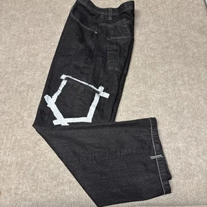 Vintage Rocawear Jeans Men's 36x34 Baggy Loose Y2K Carpenter HipHop Black Bloke - Picture 1 of 12