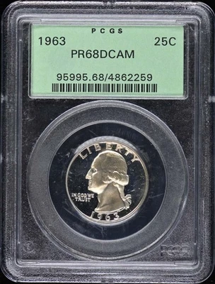 1963 25C Washington Quarter PCGS PR68DCAM - Image 1 of 2