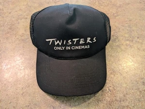 RARE Vintage Black TWISTERS Movie Only in Cinemas Promo Baseball Cap NEW w Tags - Picture 1 of 6