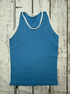 Vintage Southern Athletic 1970er hellblau 100 % Nylon unbedruckt Herren Basketball Trikot - Bild 1 von 7