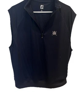 Men’s FOOTJOY Navy Blue Polyester 1/2 Zip Pullover FJ Golf Stretch Vest Medium - Picture 1 of 6