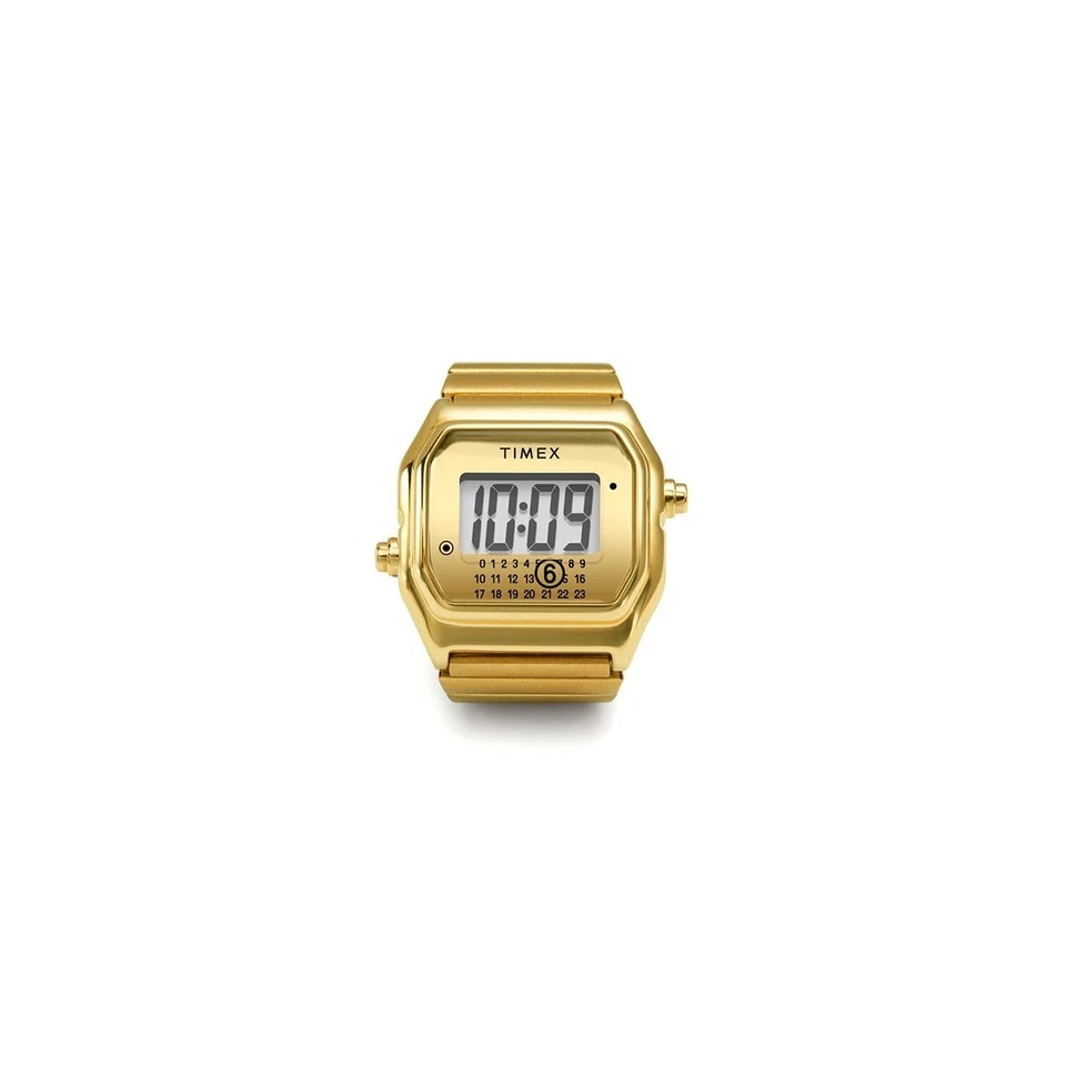 Timex MM6 Maison Margiela Limited Edition T80 Gold-Tone Ring Watch M/L TW2Y50200 - Image 1 of 4