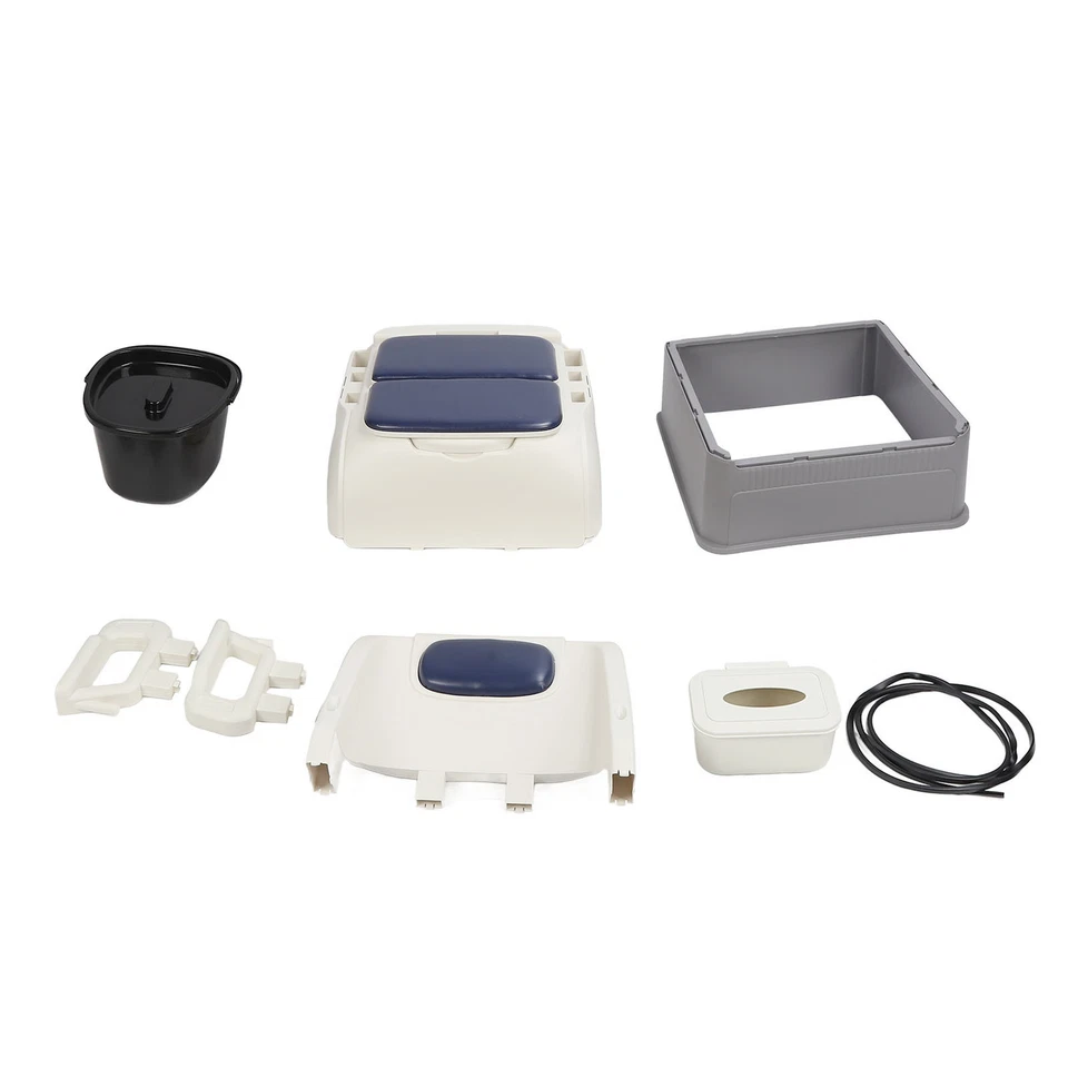 Bedside Commode Toilet With Detachable Armrests Portable Moible Odorless Sof ZZ1 - Image 1 of 4