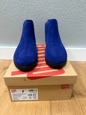  Fitflop Superchelsea загрузки Aurora синий замшевый ботинок тянуть на женщин США 7 C47-733 - Изображение 1 из 4