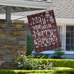Northlight MERRY AND BRIGHT House Flag 28x40 - Picture 1 of 7