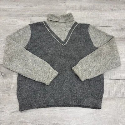 Suéter Pullover Vintage Años 70/80 Nan-Lynne Para Mujer Pequeño Gris Cuello Simulado Lana Foto 1 de 4