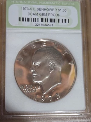 1973-S Eisenhower Proof Dollar US Mint Beautiful Proof Finish - Image 1 of 4