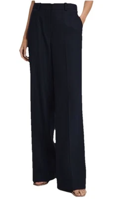 PANTALÓN TRAJE REISS HARLEY MEZCLA LANA PIERNA ANCHA EN AZUL MARINO NUEVO TALLA 10 Foto 1 de 4