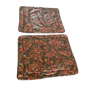 2 LG Vintage Croscill Derby Kissen Shams Standard Paisley gepolsterte Baumwolle USA NEUWERTIG - Bild 1 von 18