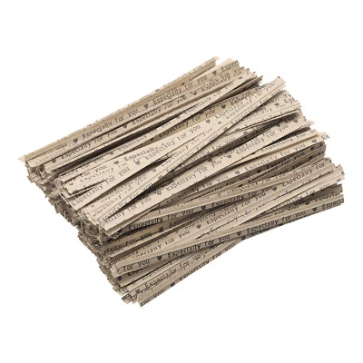 300 Piezas Corbatas Giratorias de Papel Kraft de 4" para Bolsa de Golosinas de Pan Caramelo, Marrón/Café Foto 1 de 4