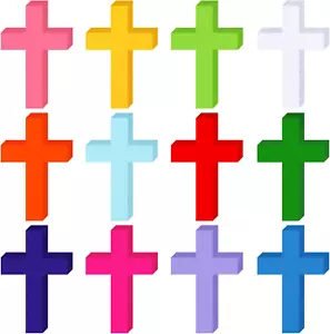 360 Pcs Cross Cutouts Paper 3.9 Inch Assorted Color Die Cuts for DIY Craft Proje - Picture 1 of 6