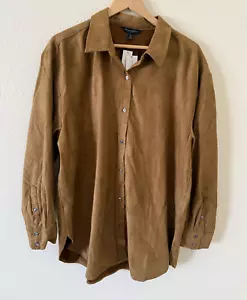 Camicia donna Banana Republic oversize vegan scamosciata taglia XL sovracamicia NUOVA - Foto 1 di 10