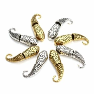 10sets Tibetan Style Alloy Hook and Snake Head Clasps For Leather Cord Bracelets - Picture 1 of 13