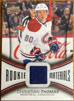 2013-14 Upper Deck Rookie Materials Christian Thomas #RM-CT Montreal Canadiens - Image 1 of 2