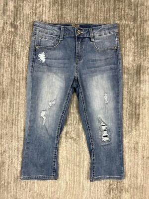 Jeans True Craft Niña 14 Azul Capri Distress Elastizados Informales Foto 1 de 4