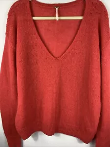 Free People Women's V-Neck Oversized Slouched Sweater Soft Alpaca Blend Size XS - Picture 1 of 5