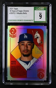 2021 Topps Chrome Refractor 70YTC-1 Mookie Betts - CGC MINT 9 - Picture 1 of 2